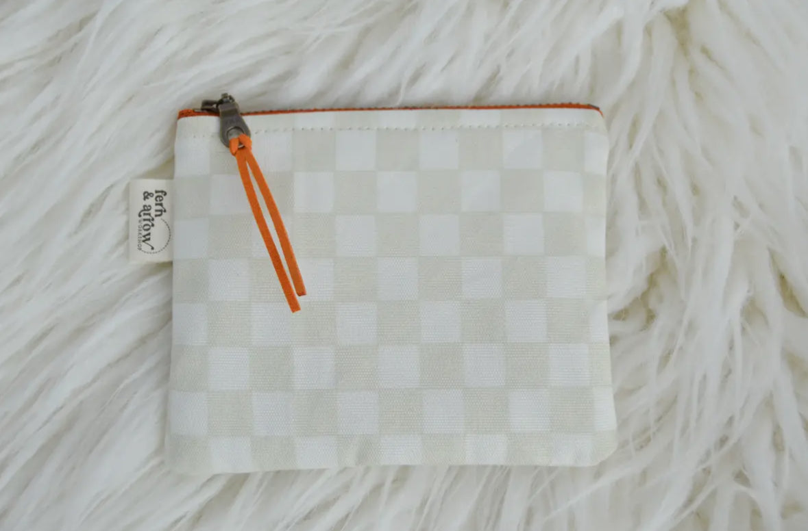 Sage Boho Chic Checkered Coin Purse
