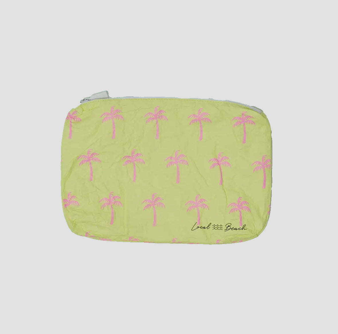 Yellow Neon Palms Local Beach Pouch