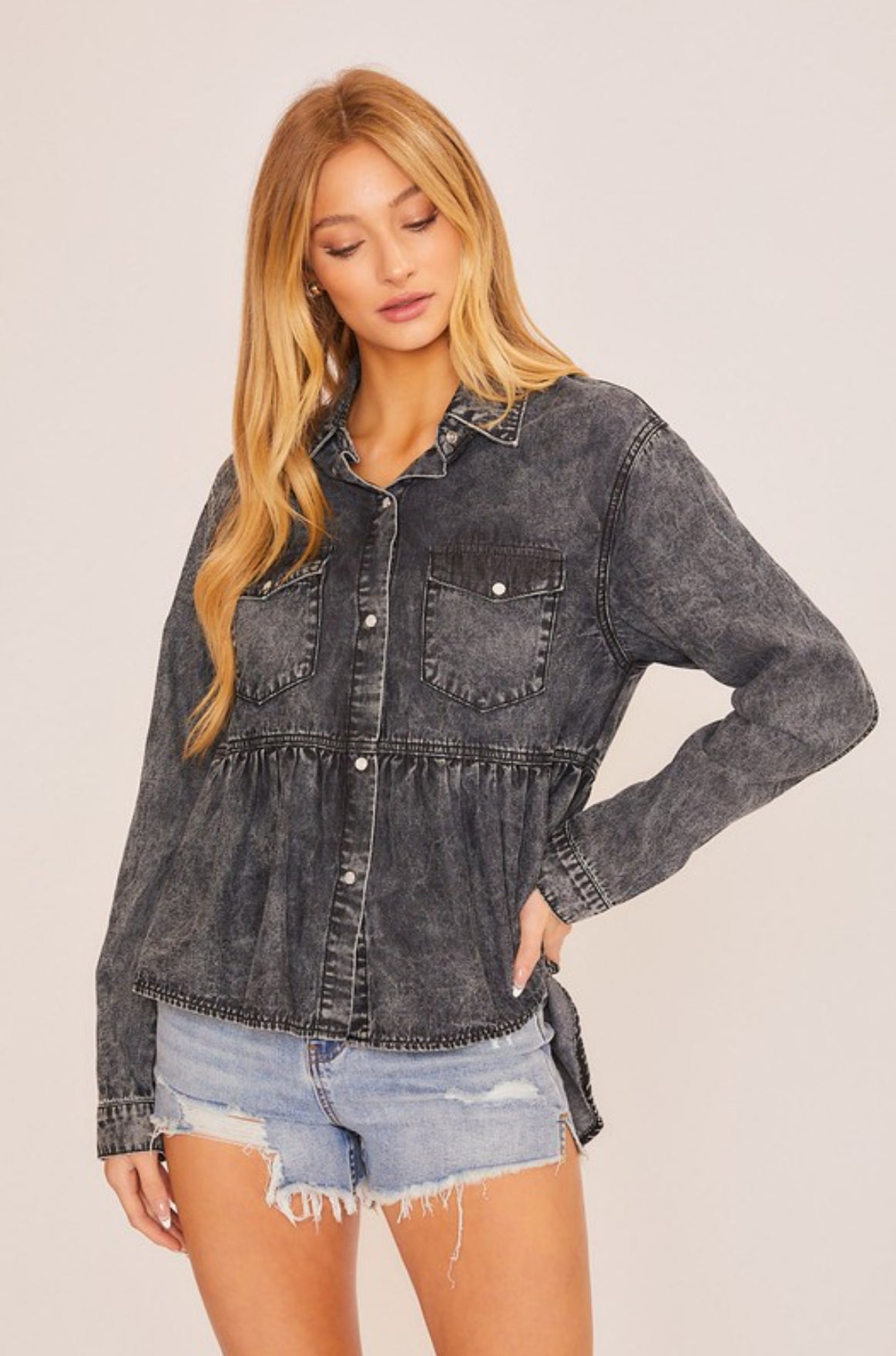 Layla Ruffle Button Up