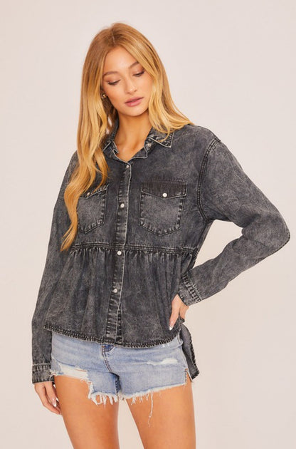 Layla Ruffle Button Up