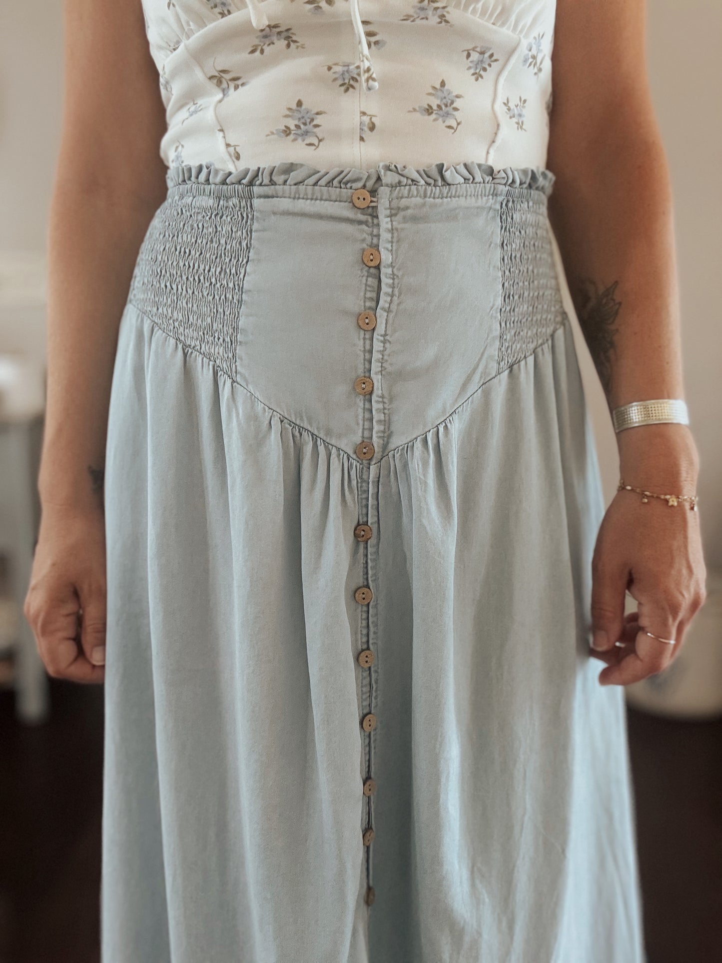 Mila Chambray Maxi Skirt