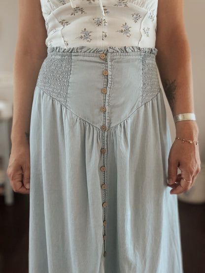 Mila Chambray Maxi Skirt