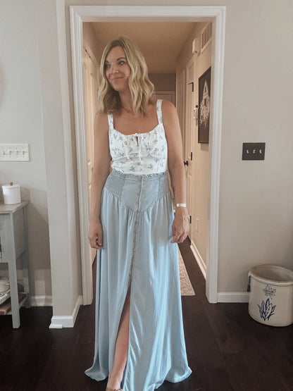 Mila Chambray Maxi Skirt