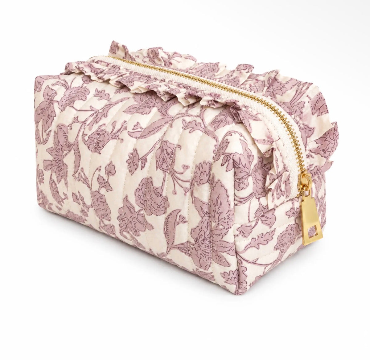 Pink Quilted Cosmetic Case