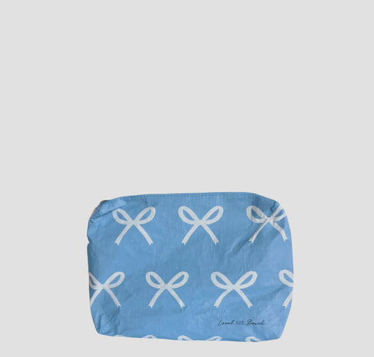 Blue Bows Water Resistant Pouch (Medium)