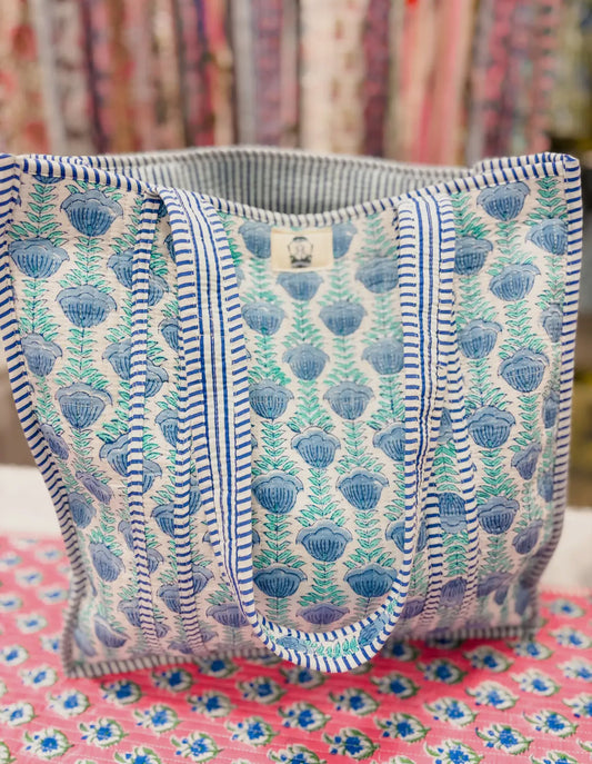 Ocean Blooms Quilted Bag (Large)