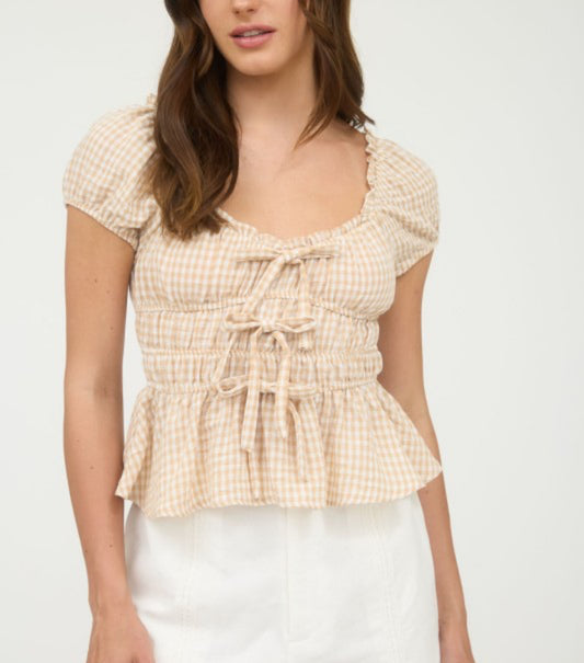 Kennedy Bow Top Light Khaki