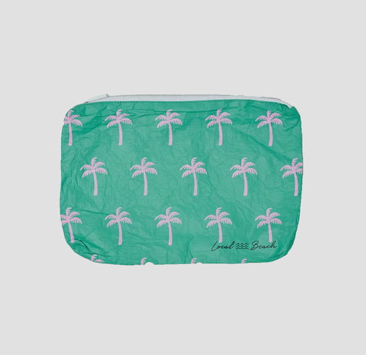 Green Neon Palms Local Beach Pouch